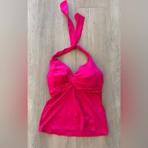 Gibson Latimer Hot Pink halter Tankini swim top size M